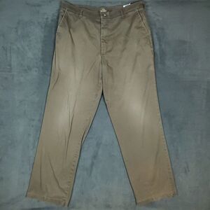 Lee Total Freedom Pants Mens 36x34 Brown Straight Fit Wrinkle Resistant Chinos